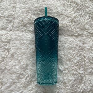 Starbucks Venti 24oz Spring 2023 Teal Jeweled Green Blue Ombré Cold Cup Tumbler